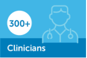 graphic that says 300+ clinicians